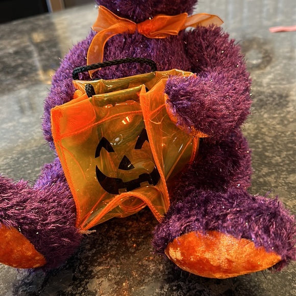 Dan.dee plush teddy bear, holding a jack-o’-lantern candy bag Halloween - Picture 2 of 4